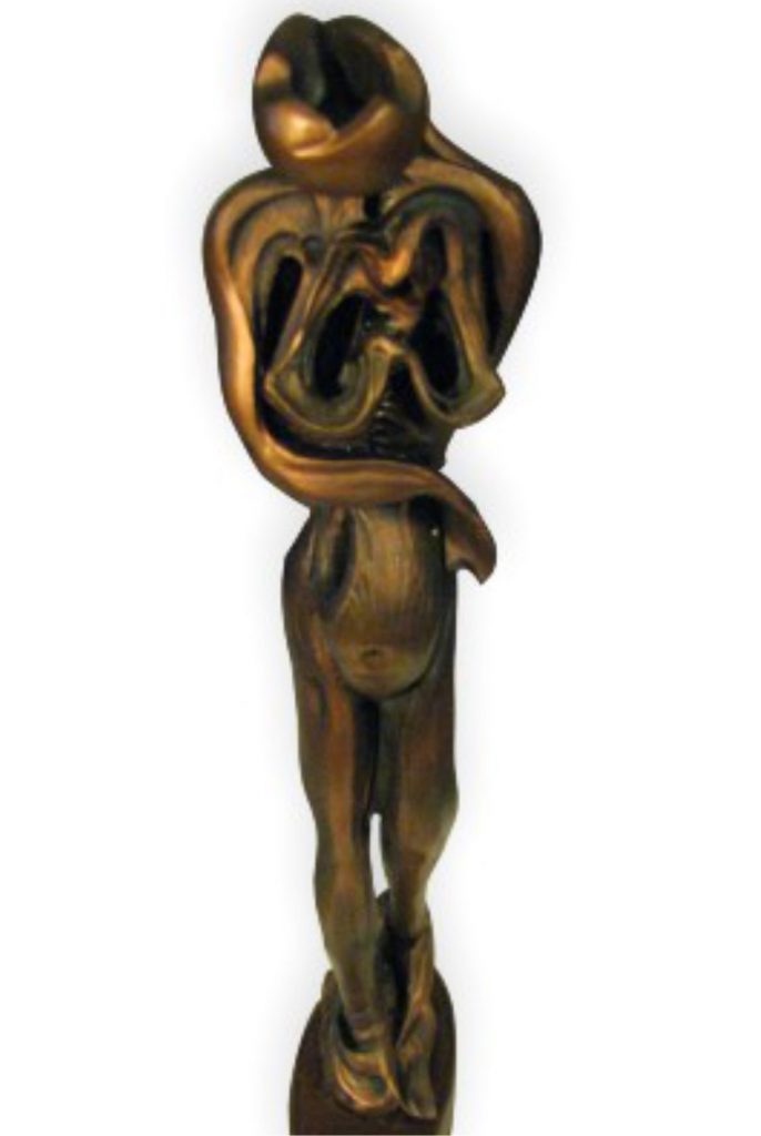 Figurative nude clay sculpture